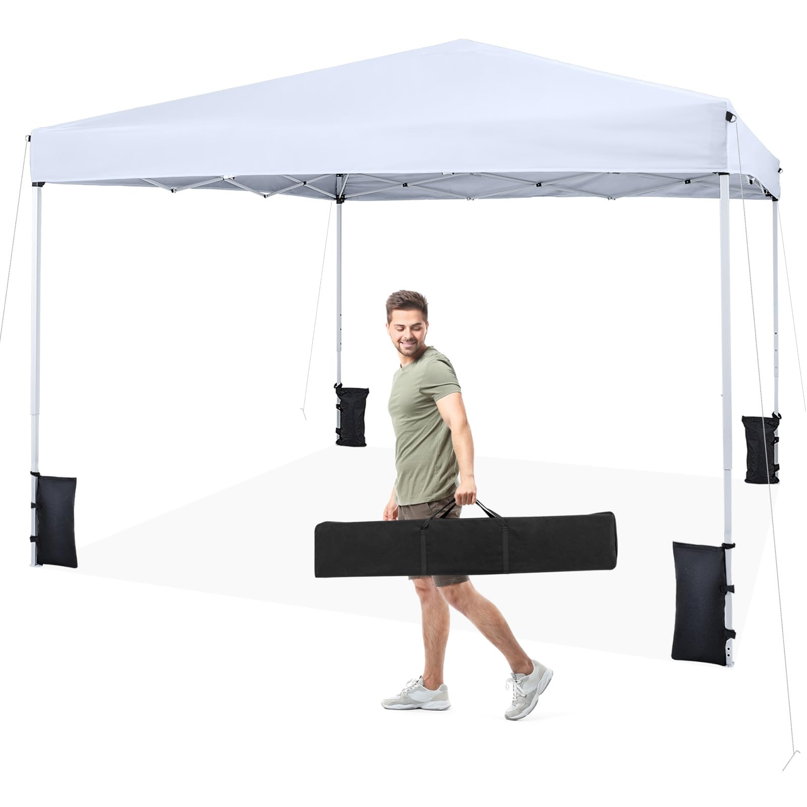 Tangkula 10x10 FT Pop Up Canopy with 4 Sandbags for Party Event Camping